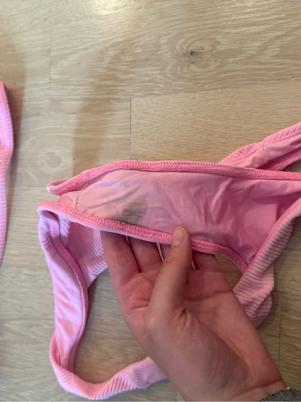 Ribbed Pink Two-Piece Bikini Set